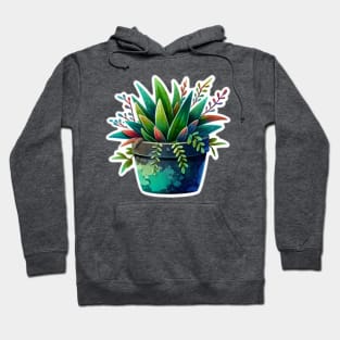 Watercolor plant sticker Hoodie